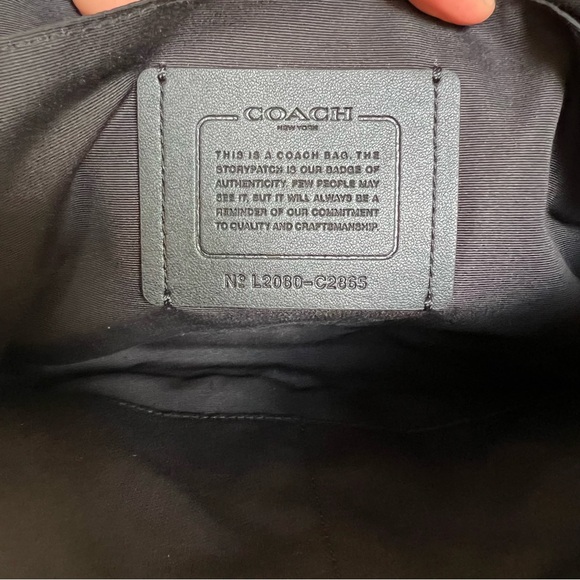 COACH Track Crossbody In Colorblock Chalk Black Gravel Gray Blue Leather C2865 - Picture 12 of 15